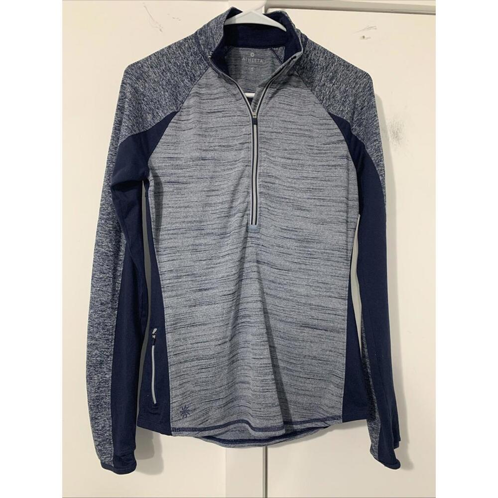 Athleta Snowscape Jacket Women's Small Blue Polyester Stretch Half Zip Mock Neck